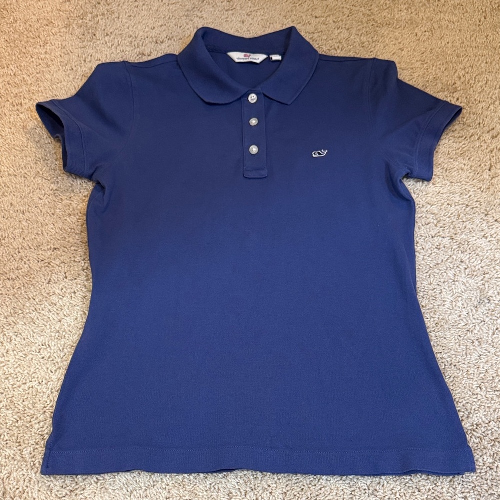 Vineyard Vines Women’s Garment Dyed Pique Navy Polo Shirt